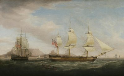 A British East Indiamen in Two Positions off Dover by Dominic Serres